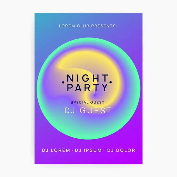 Club Flyer. Modern Electro Poster. Wave Effect For Set. Dance An — Stock Vector