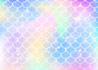 Kawaii deniz kızı desenli gökkuşağı pulları.