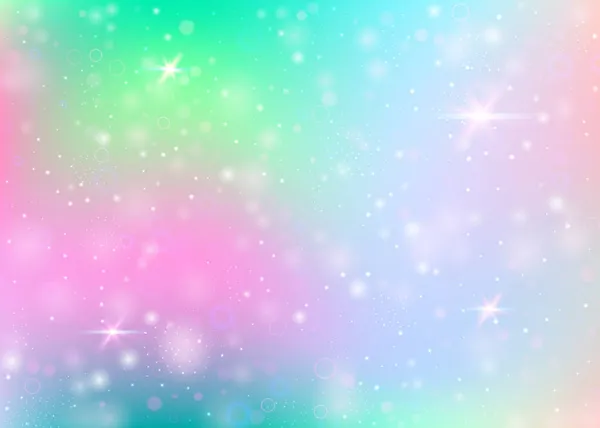 Ολογραφικό Υπόβαθρο Πλέγμα Ουράνιο Τόξο Χαριτωμένο Πανό Σύμπαν Χρώματα Πριγκίπισσα — Διανυσματικό Αρχείο