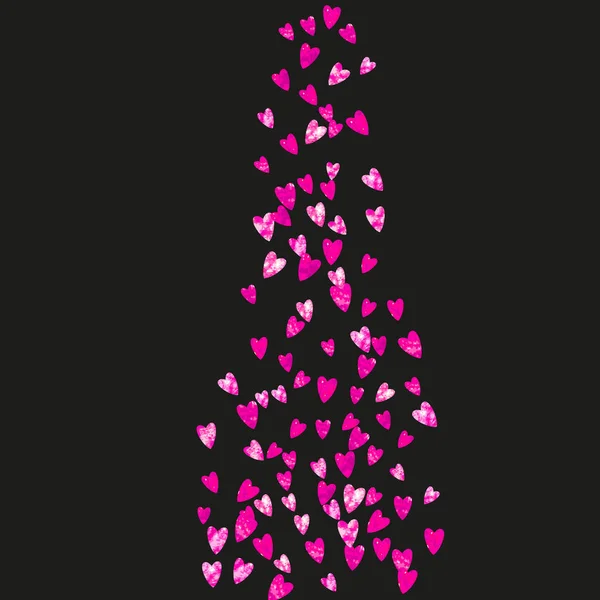 Grunge Sfondo Cuore San Valentino Con Glitter Rosa Febbraio Coriandoli — Vettoriale Stock