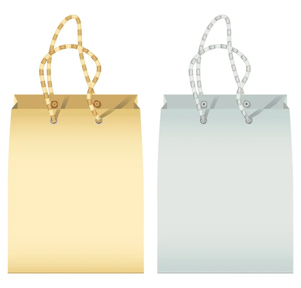 Dos bolsas de papel vacías — Vector de stock