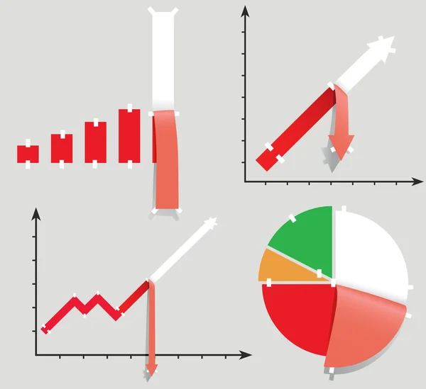 Diagramas pessimistas definidos. Alegoria de crise . —  Vetores de Stock