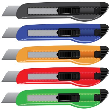 vektör rengarenk paperknife set