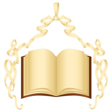 Grunge kağıt şerit yay ve kitap