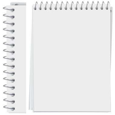 spiral bound notepad page clipart