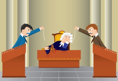 karikatür yargı oturma (vektör, cmyk)