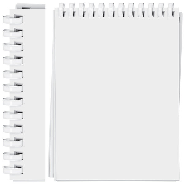 vector high detailed plastic spiral bound notepad page