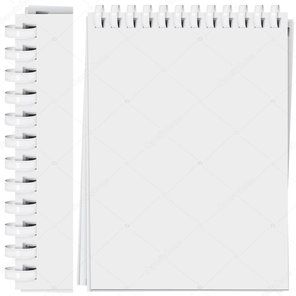 vector high detailed plastic spiral bound notepad page