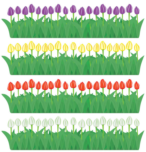 Flower borders set(vector, CMYK)
