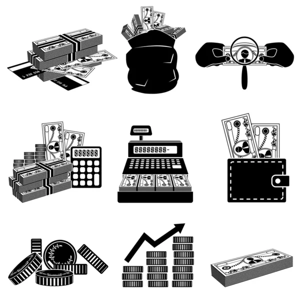 Conjunto de icono de dinero — Vector de stock