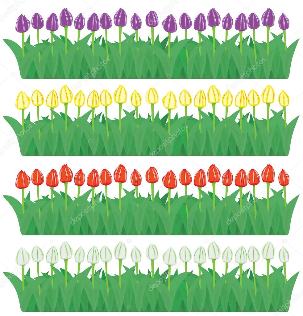Flower borders set(vector, CMYK)
