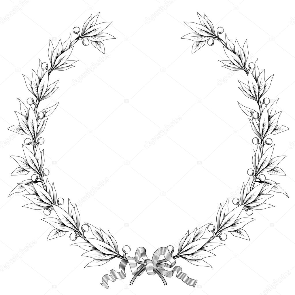 laurel wreath (black and white colors)