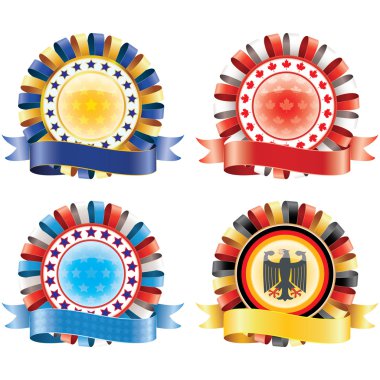 Şerit rozet ödül. ulusal bayrak renkleri.(vektör, cmyk)