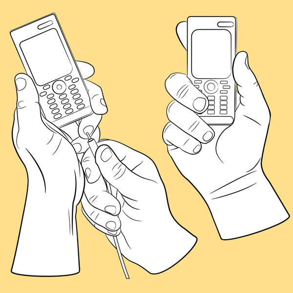 Hand and mobile phone set