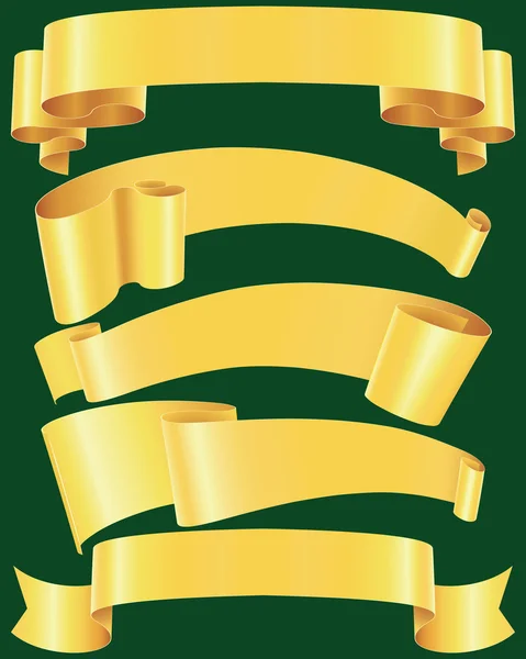 Set de banners de oro irregular (vector, CMYK ) — Vector de stock