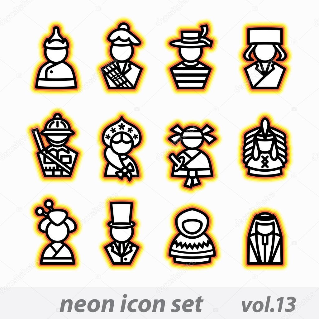 neon icon set(vector, CMYK)