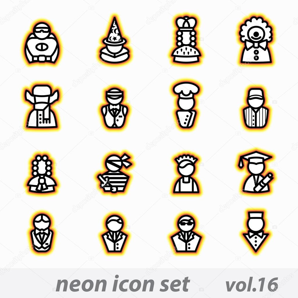 neon icon set(vector, CMYK)