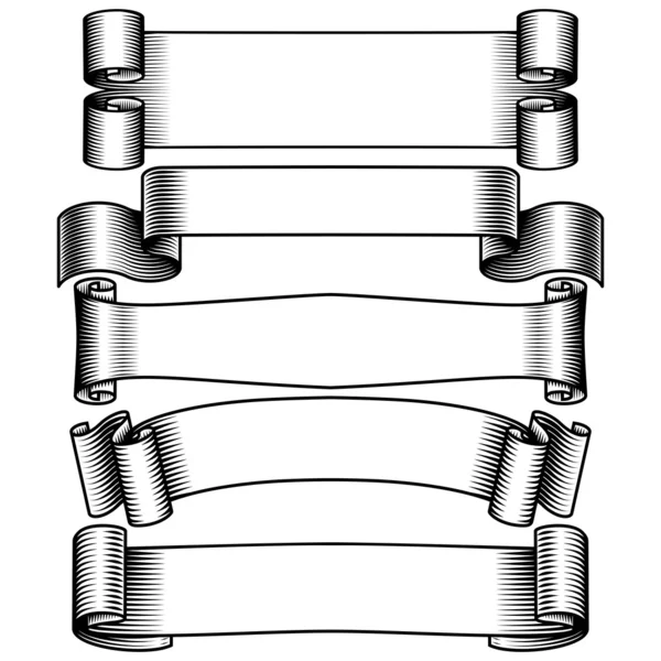 Bannières noir et blanc ensemble — Image vectorielle