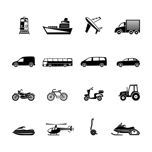 Vector transport icon set — Stock Vector