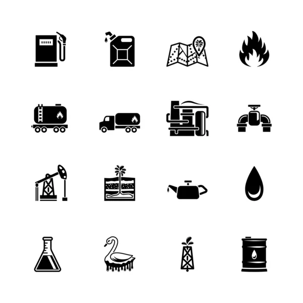 Vector oil icon set — Stock Vector