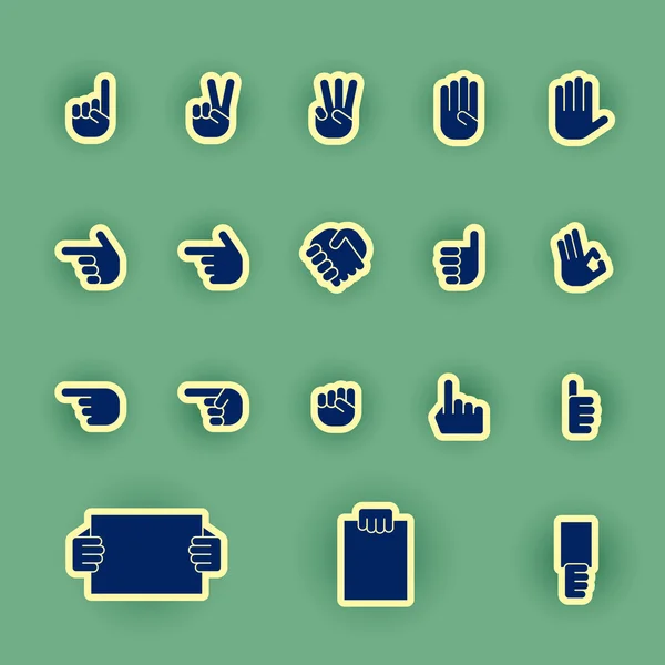 Vector manos icono conjunto — Archivo Imágenes Vectoriales