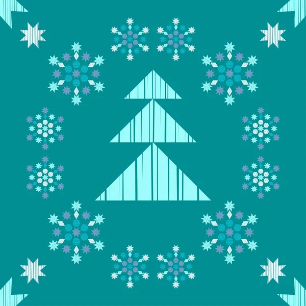 幾何学的な形の面白い雪片 シームレスなパターン メリークリスマス 冬休みだ ウェブデザインや印刷のためのベクターイラスト — ストックベクタ