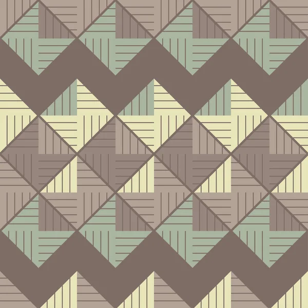 Ein Mosaik Aus Gestreiften Geometrischen Figuren Nahtloses Muster Ausführung Mit — Stockvektor