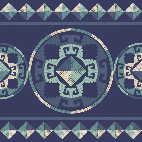 Tapis Mosaïque Navajo Avec Motif Géométrique Folklorique Traditionnel Couverture Amérindienne — Image vectorielle