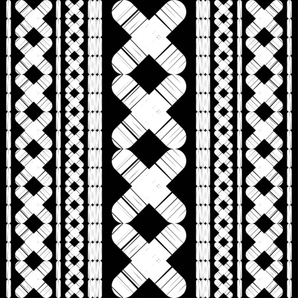 Mexican Plaid Navajo Seamless Pattern Design Manual Hatching Textile Ethnic — Stock Vector