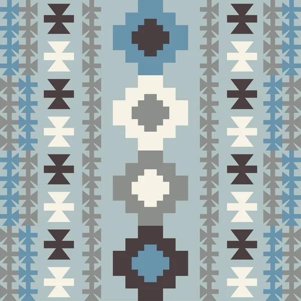 Meksykańska Krata Nawaho Płynny Wzór Konstrukcja Ręcznym Wykluwaniem Tekstylny Etniczna — Wektor stockowy