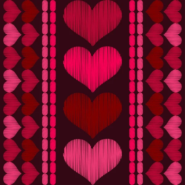 Бесшовный Фон Декоративными Сердцами День Святого Валентина — стоковый вектор