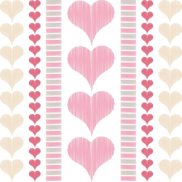Nahtloser Hintergrund Mit Dekorativen Herzen Valentinstag — Stockvektor