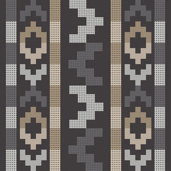 Geometric Shapes Points Digital Ornament Border Halftone Seamless Pattern Textile — Stock Vector