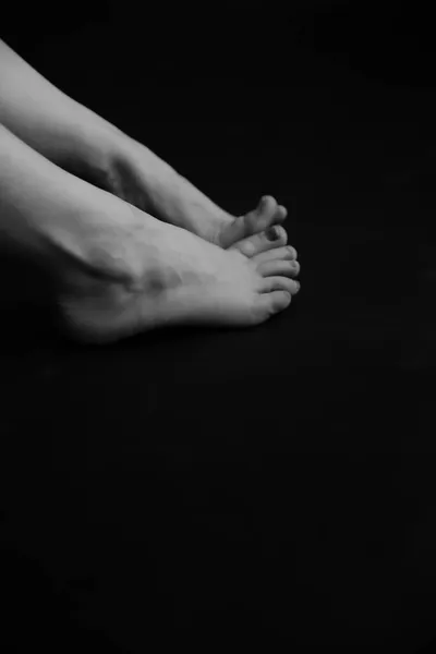 Zbliżenie Zdjęcie Części Ciała Stóp Palców Piękne Kobiece Nogi Blisko — Zdjęcie stockowe