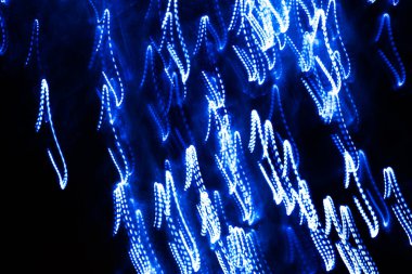 mavi ve mavi frizlight arkaplan, LED şeridinin uzun pozlama üzerine soyut görüntüsü