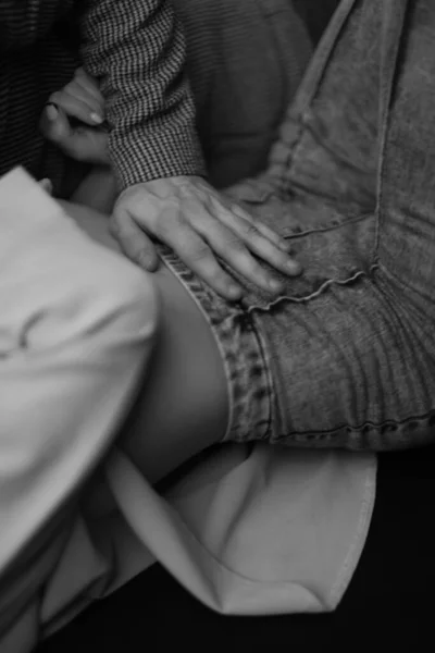 Gentle Touches Lovers Close Body Parts Passion Love Fuzzy Image — Stock Photo, Image