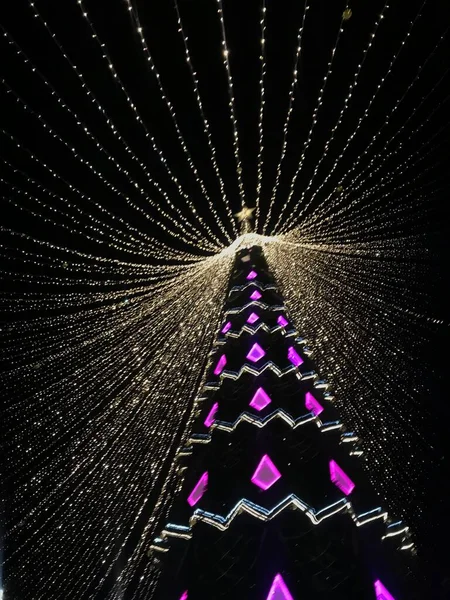 Νέο Έτος Λευκό Χριστουγεννιάτικο Δέντρο Φόντο Χριστούγεννα Ομορφιά Του Νέου — Φωτογραφία Αρχείου