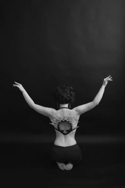 Fotografia Arte Ballerina Esprime Emozioni Attraverso Movimento Astrazione Del Corpo — Foto Stock