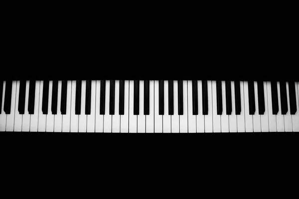 Musik Latar Belakang Kunci Piano Hitam Dan Putih Dalam Gelap — Stok Foto