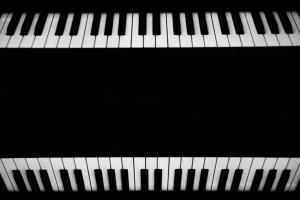 Música Fundo Teclas Piano Preto Branco Escuro — Fotografia de Stock