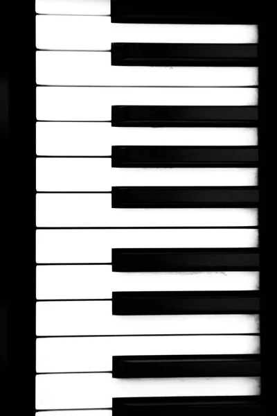 Pozadí Hudba Černé Bílé Klavír Klávesy Tmě — Stock fotografie