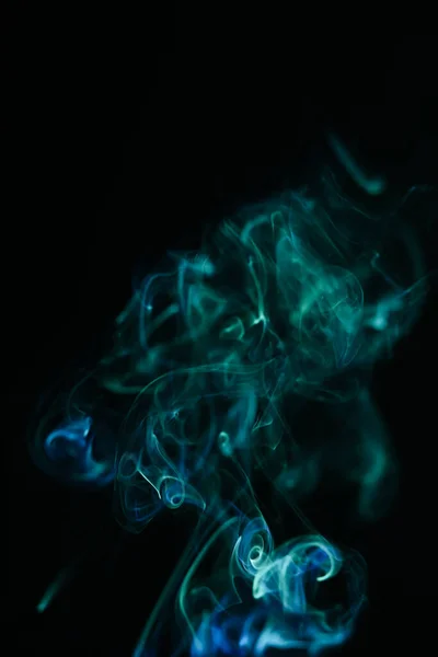 Patrón Humo Verde Hermosas Bocanadas Humo Cigarrillos Narguile Oscuridad — Foto de Stock