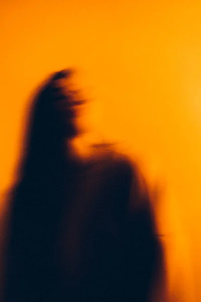 Orange Kunst Modische Porträt Eines Mädchens — Stockfoto