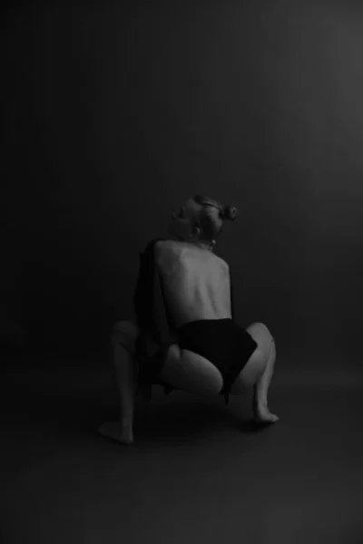 Ritratto Sensuale Sexy Arte Del Dettaglio Del Corpo Sfondo Grigio — Foto Stock