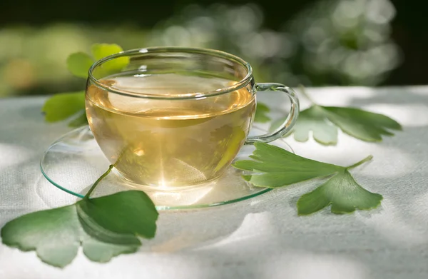Tea with herbaceous plant — Stock Photo, Image
