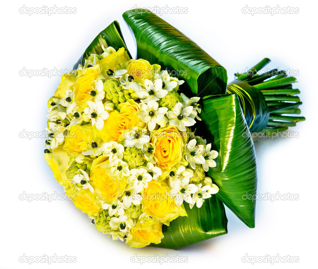 wedding bouquet on the white background