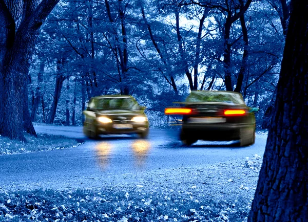 Straße in Park bei Nacht — Stockfoto