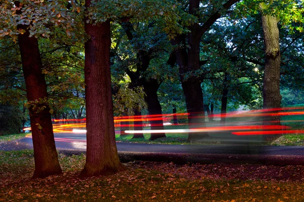 Samochody w nocy — Zdjęcie stockowe