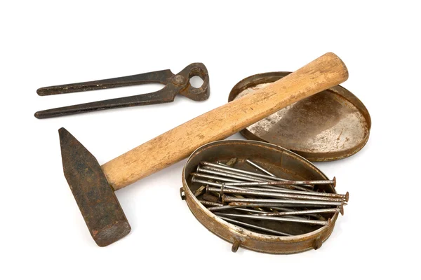 Hammer and nails, — Stock Photo, Image
