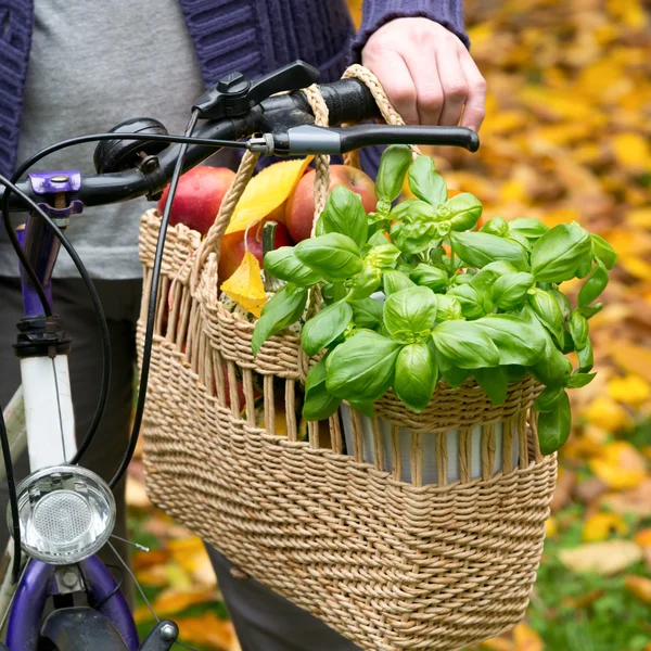 Shoppingväska med cykel — Stockfoto